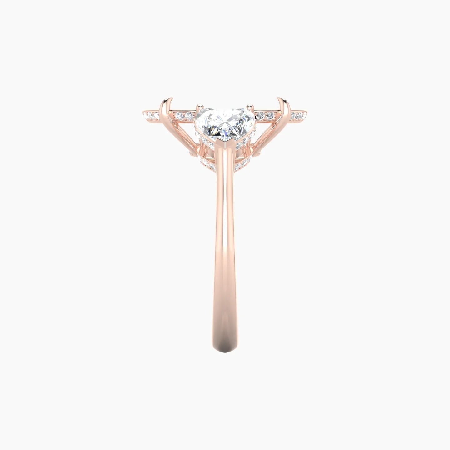 Heart Trilogy | 18k Rose Gold 5-7.99 ct Oval Cut Ring Setting