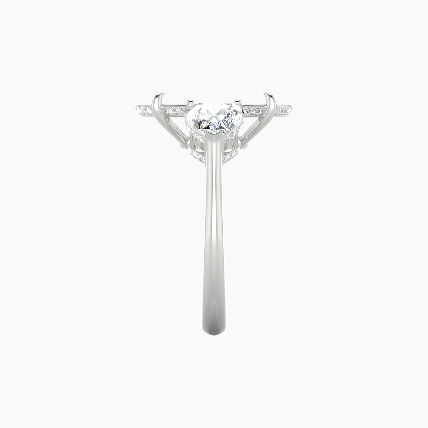 Heart Trilogy | 18k White Gold 5-7.99 ct Oval Cut Ring Setting