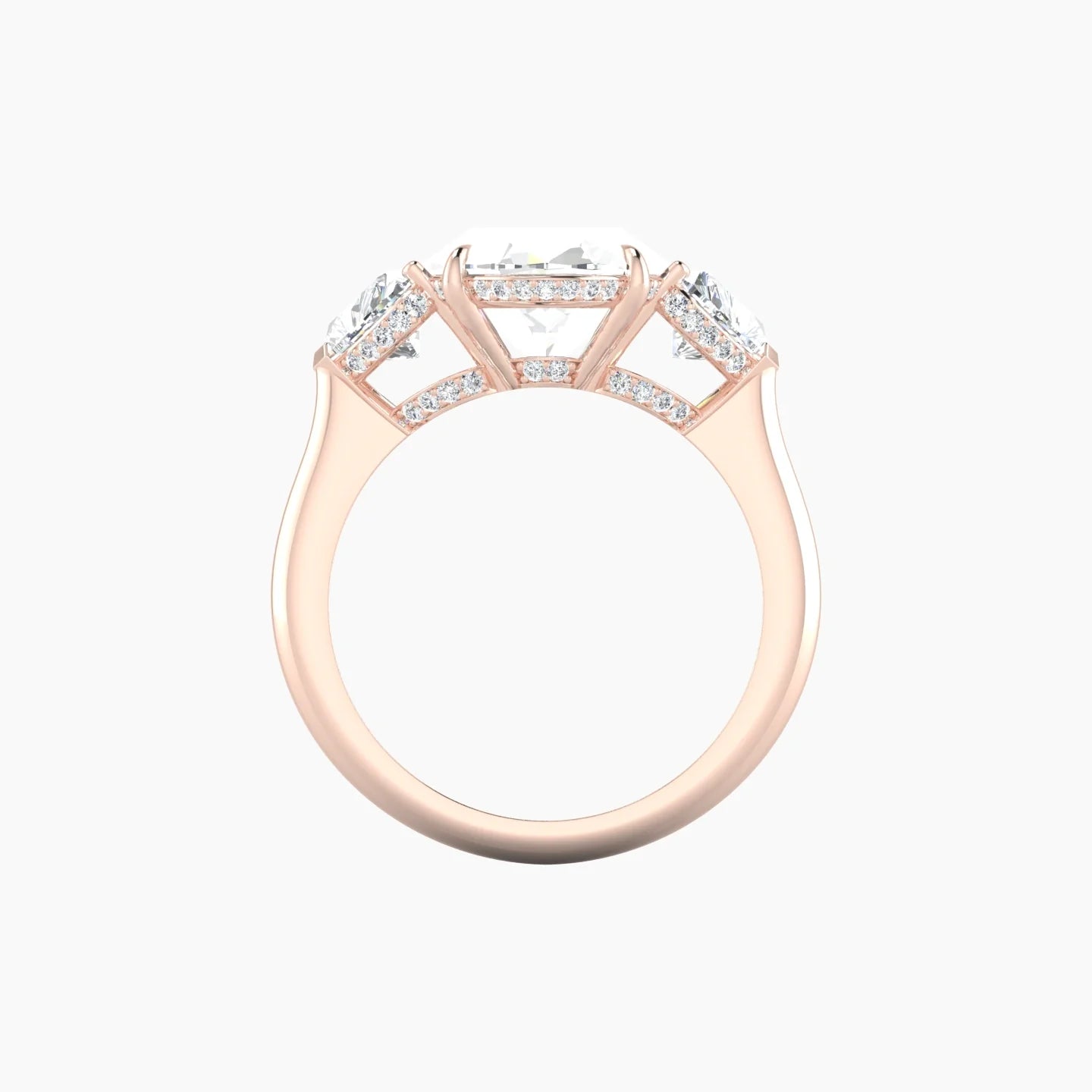 Heart Trilogy | 18k Rose Gold 5 ct Oval Cut Ring
