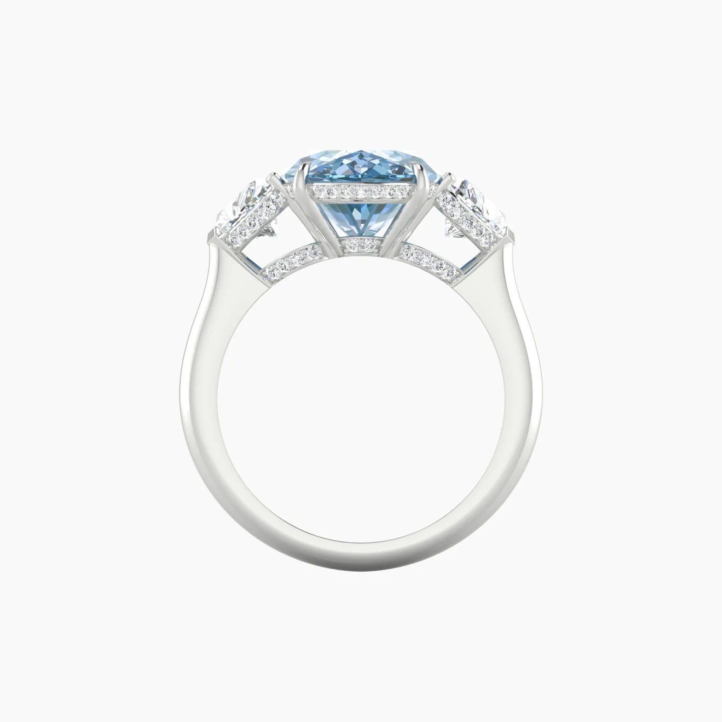 Heart Trilogy | 18k White Gold 5 ct Oval Cut Ring