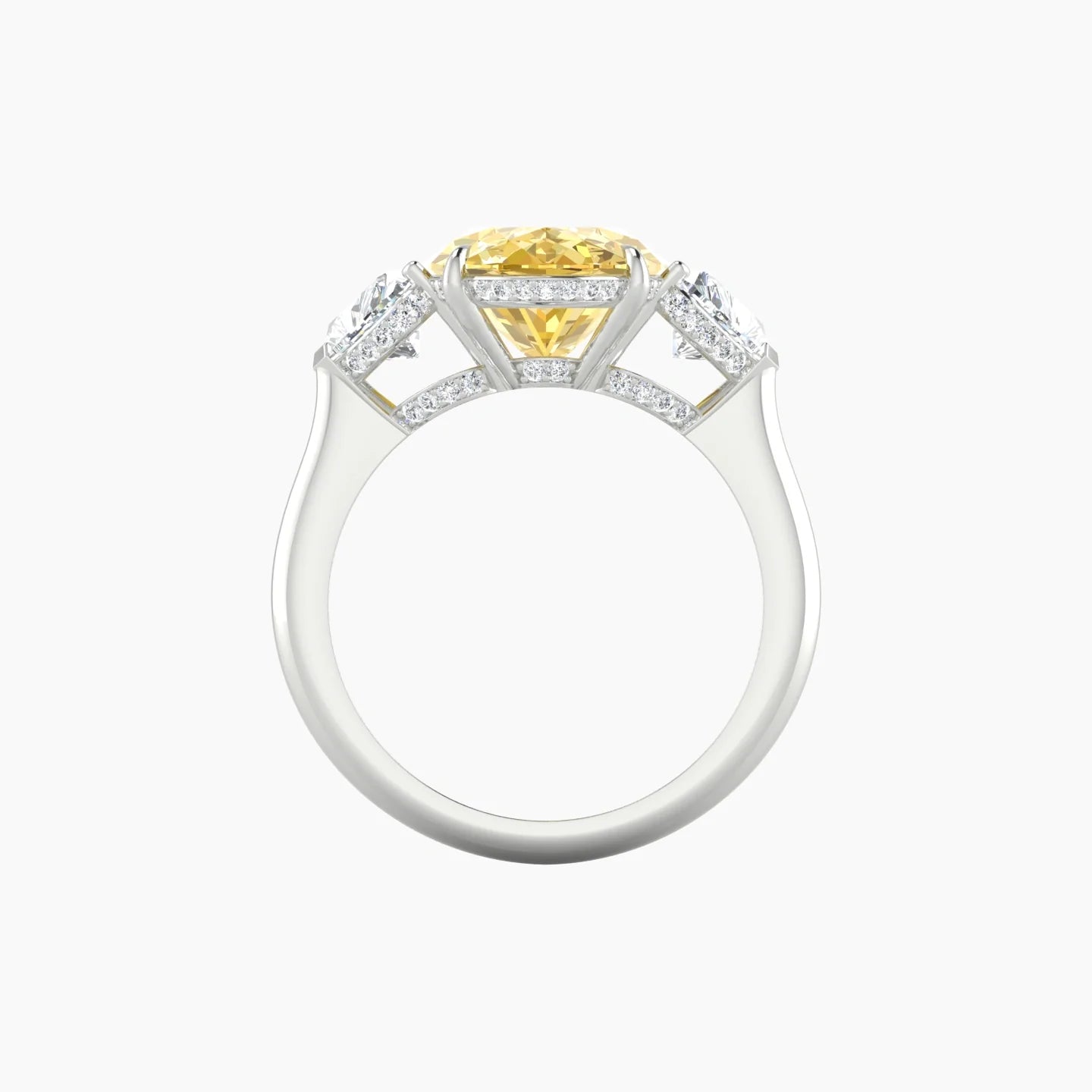 Heart Trilogy | 18k White Gold 5 ct Oval Cut Ring