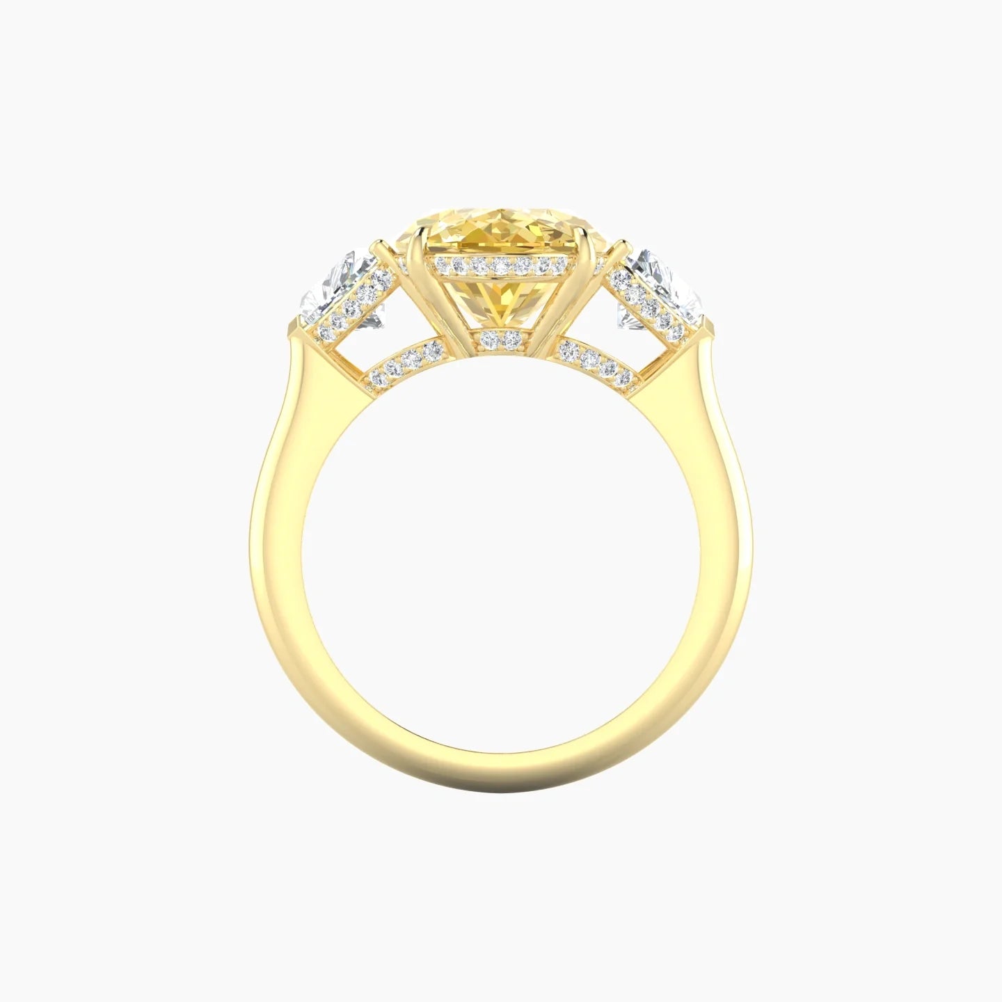 Heart Trilogy | 18k Yellow Gold 5 ct Oval Cut Ring