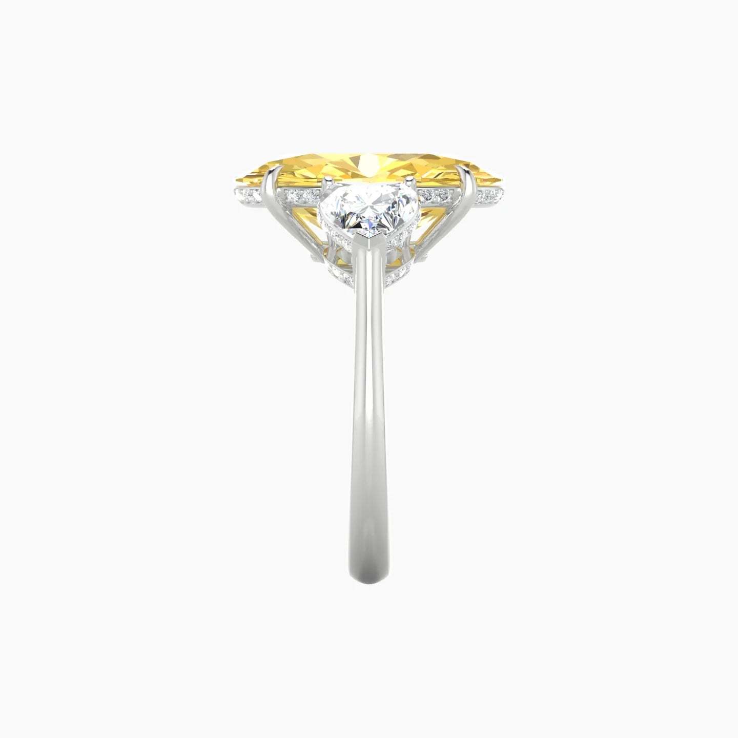 Heart Trilogy | 18k White Gold 5 ct Oval Cut Ring