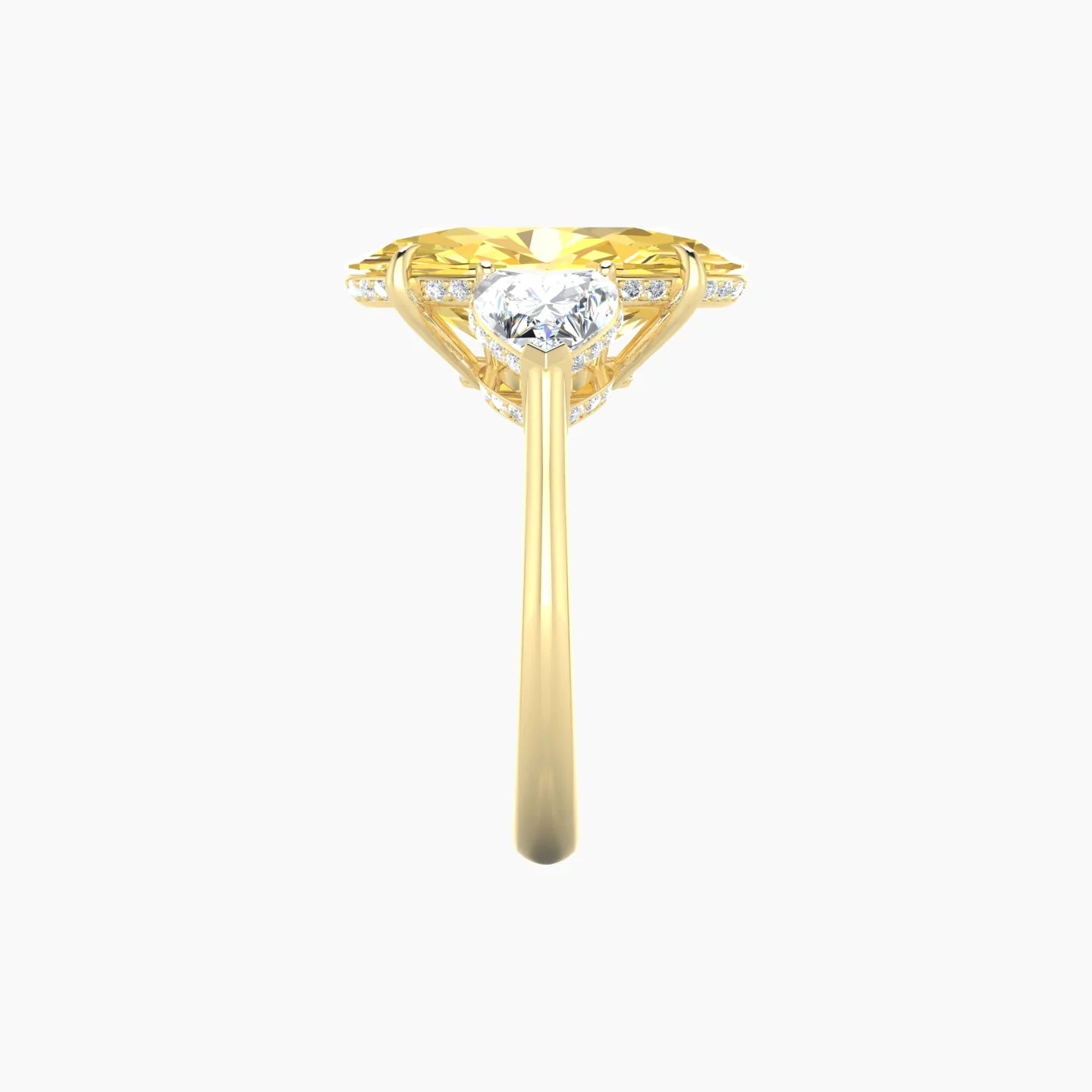 Heart Trilogy | 18k Yellow Gold 5 ct Oval Cut Ring