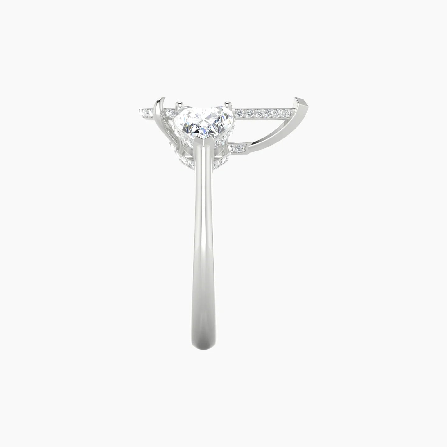 Heart Trilogy | 18k White Gold 5-7.99 ct Pear Cut Ring Setting