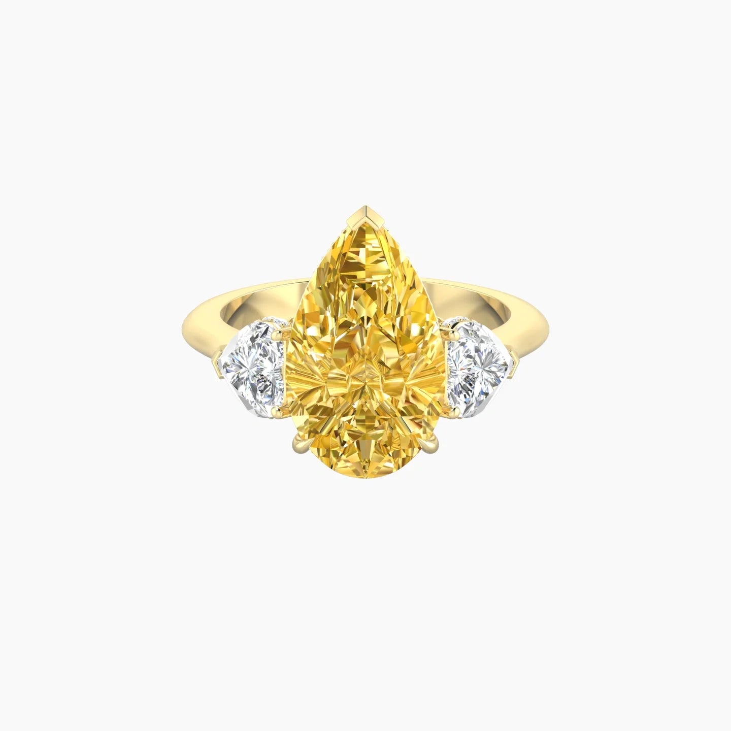 Heart Trilogy | 18k Yellow Gold 5 ct Pear Cut Ring