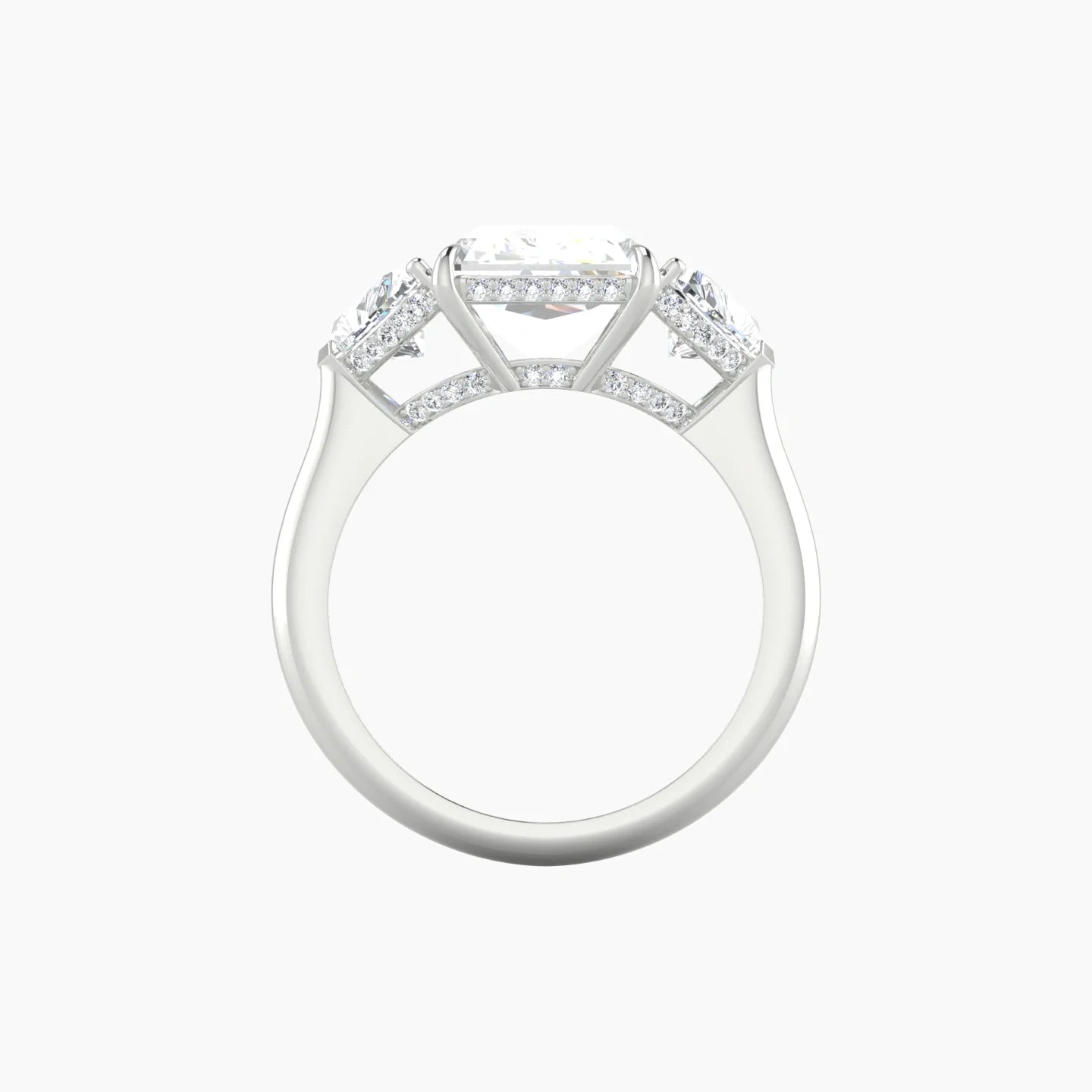 Heart Trilogy | 18k White Gold 5 ct Radiant Cut Ring
