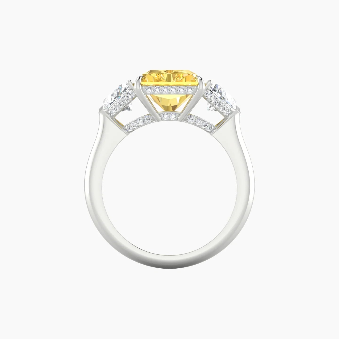 Heart Trilogy | 18k White Gold 5 ct Radiant Cut Ring