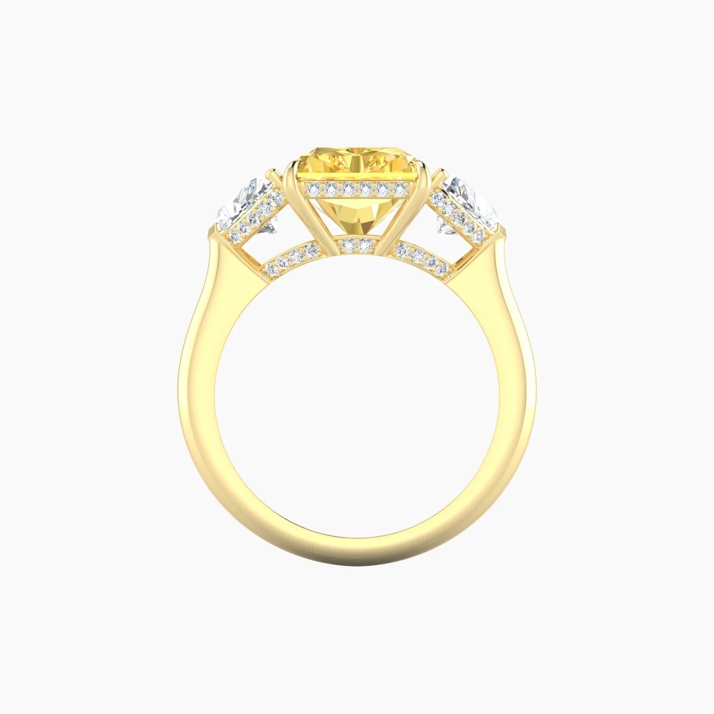 Heart Trilogy | 18k Yellow Gold 5 ct Radiant Cut Ring