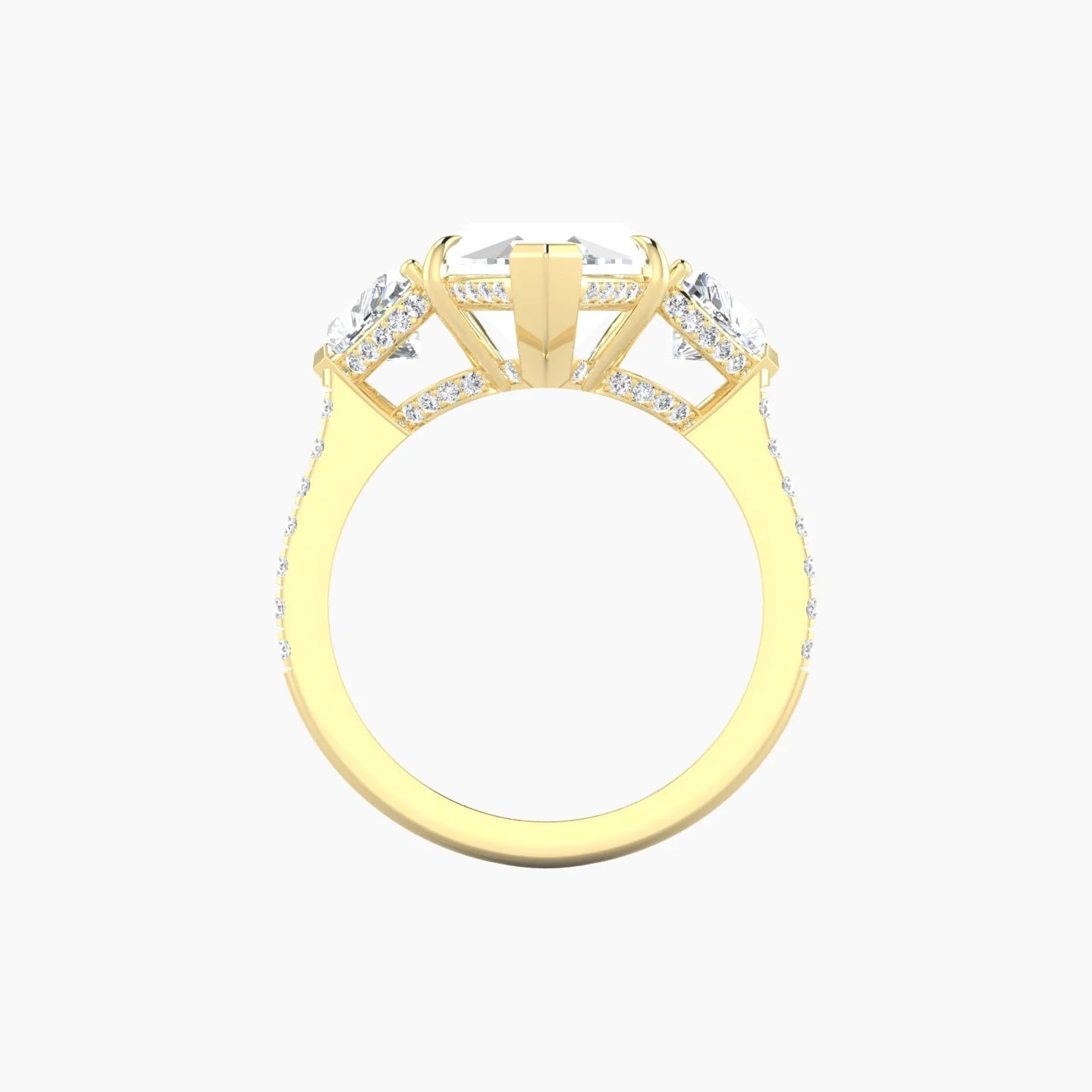 Intricate Heart Trilogy with Straight Shank | 18k Yellow Gold 5 ct Marquise White Lab Diamond Ring