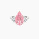 Pear Pink Lab Diamond Ring | Intricate Heart Trilogy with Straight Shank