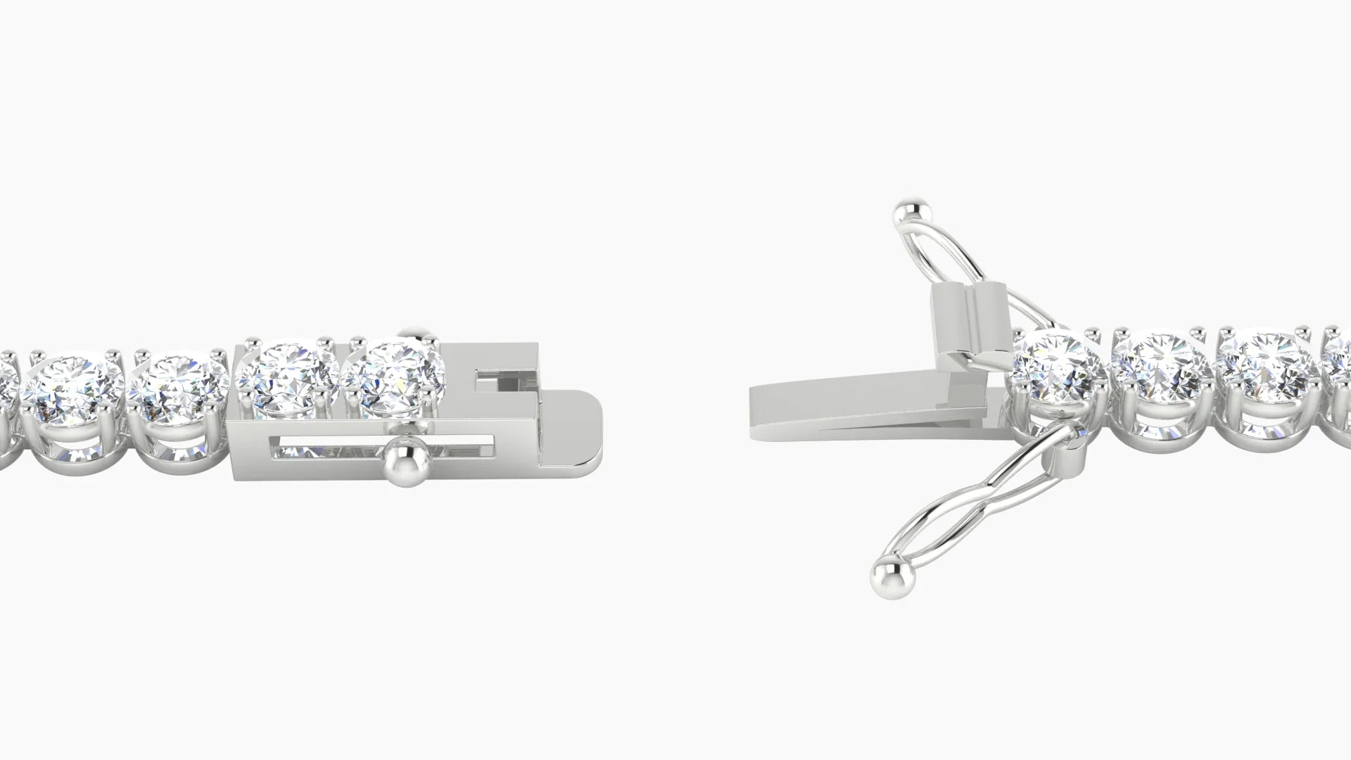 Italian Prong Setting | 18k White Gold 3.4 mm White Lab Diamond Round Tennis Bracelet