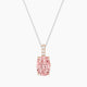 Cushion Pink Lab Diamond Pendant | Paved Hanging Solitaire