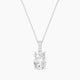 Cushion Lab Diamond Pendant | Paved Hanging Solitaire