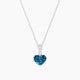 Heart Blue Lab Diamond Pendant | Paved Hanging Solitaire