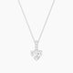 Heart White Lab Diamond Pendant | Paved Hanging Solitaire