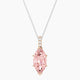 Marquise Pink Lab Diamond Pendant | Paved Hanging Solitaire
