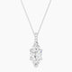 Marquise Lab Diamond Pendant | Paved Hanging Solitaire