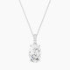 Oval Lab Diamond Pendant | Paved Hanging Solitaire