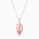 Pear Pink Lab Diamond Pendant | Paved Hanging Solitaire