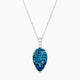 Pear Blue Lab Diamond Pendant | Paved Hanging Solitaire