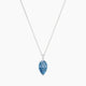 Pear Blue Lab Diamond Pendant | Paved Hanging Solitaire