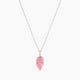 Pear Pink Lab Diamond Pendant | Paved Hanging Solitaire