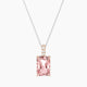 Radiant Pink Lab Diamond Pendant | Paved Hanging Solitaire
