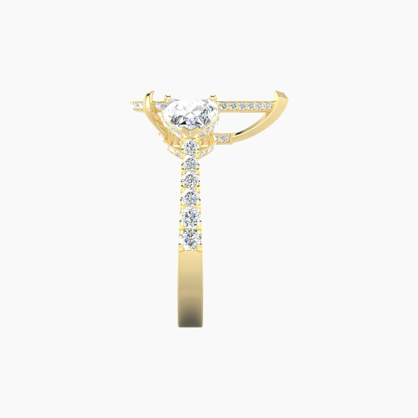Pear Trilogy with Reverse Shank | 18k Yellow Gold 5-7.99 ct Pear Cut Ring Setting