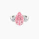 Pear Pink Lab Diamond Ring | Intricate Pear Trilogy with Reverse Shank