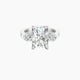 Radiant Lab Diamond Ring | Intricate Pear Trilogy with Reverse Shank