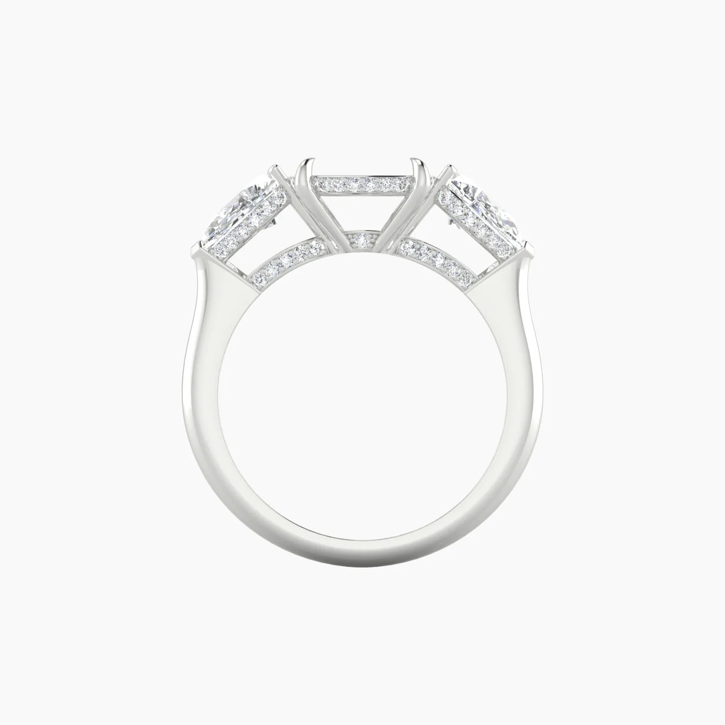 Pear Trilogy | 18k White Gold 5-7.99 ct Cushion Cut Ring Setting