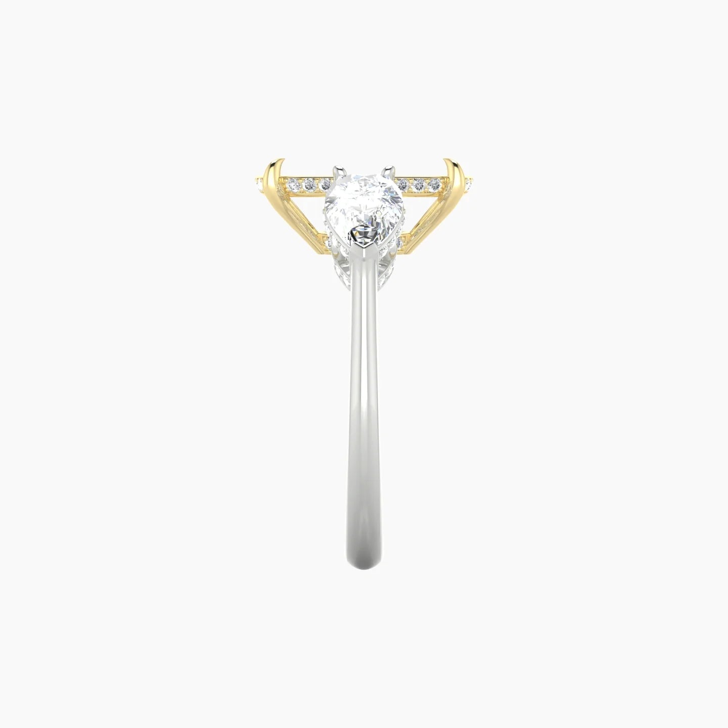 Pear Trilogy | 18k White & Yellow Gold 5-7.99 ct Cushion Cut Ring Setting