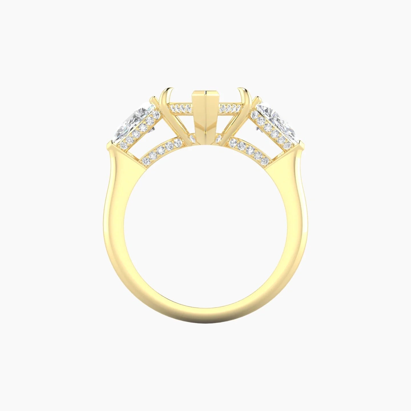 Pear Trilogy | 18k Yellow Gold 5-7.99 ct Marquise Cut Ring Setting