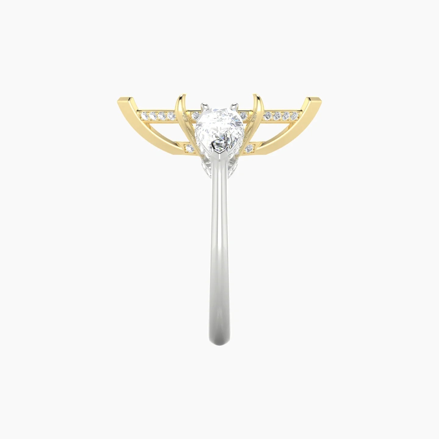 Pear Trilogy | 18k White & Yellow Gold 5-7.99 ct Marquise Cut Ring Setting
