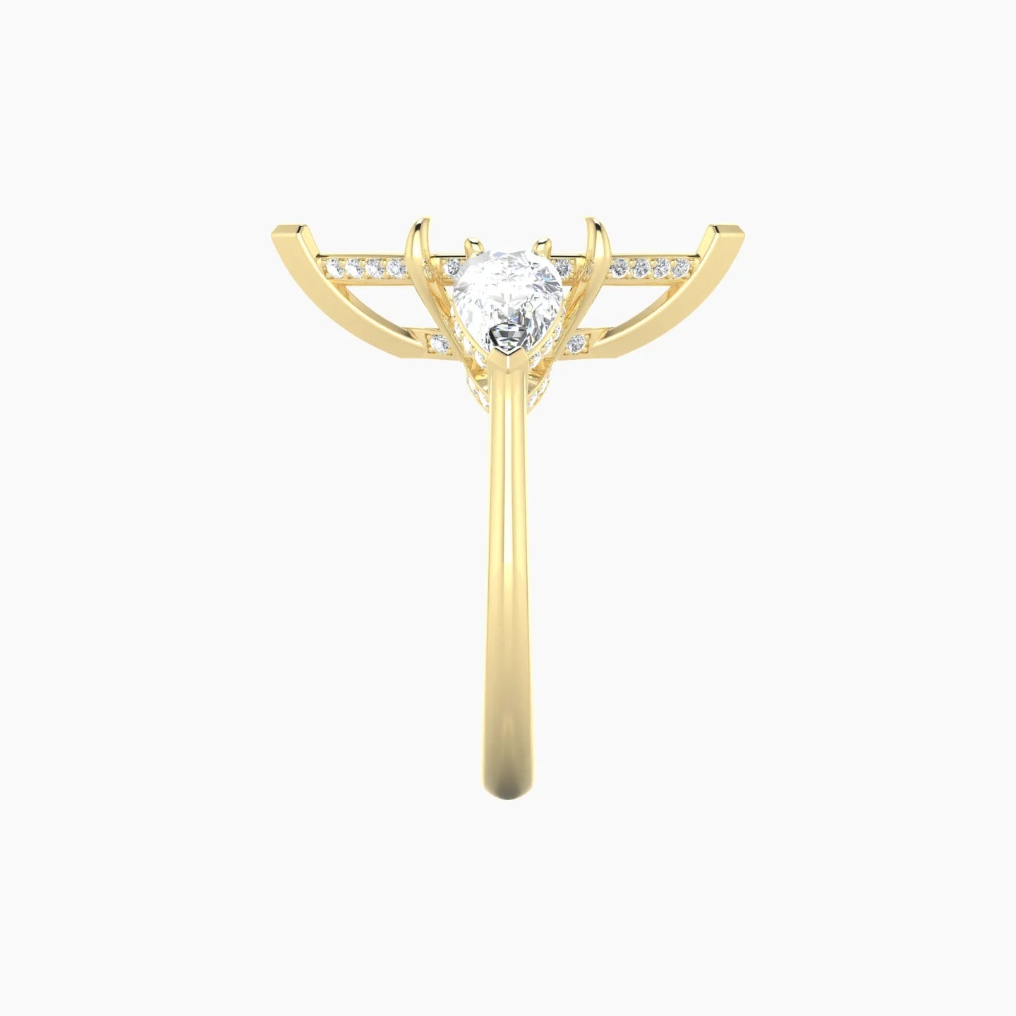 Pear Trilogy | 18k Yellow Gold 5-7.99 ct Marquise Cut Ring Setting
