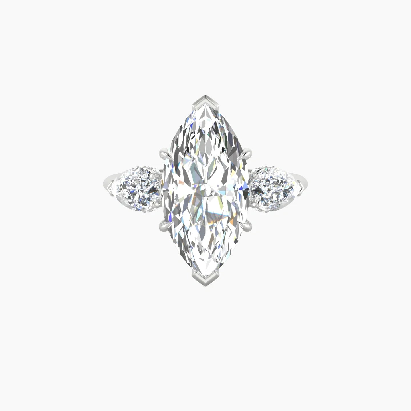 Pear Trilogy | 18k White Gold 5 ct Marquise Cut Ring