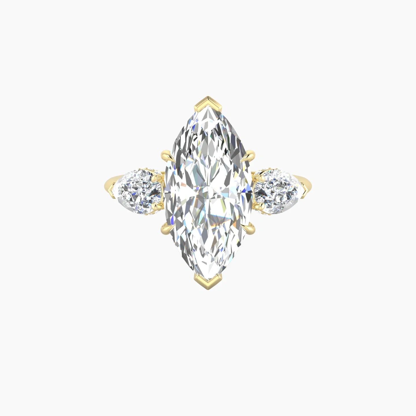 Pear Trilogy | 18k Yellow Gold 5 ct Marquise Cut Ring