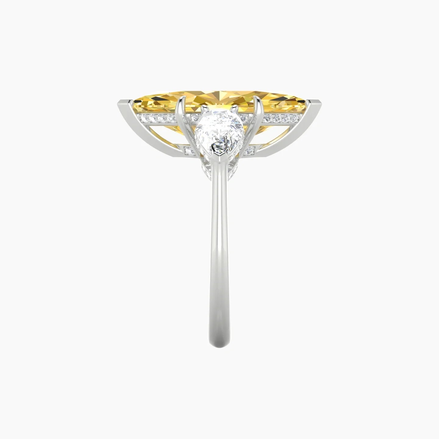 Pear Trilogy | 18k White Gold 5 ct Marquise Cut Ring