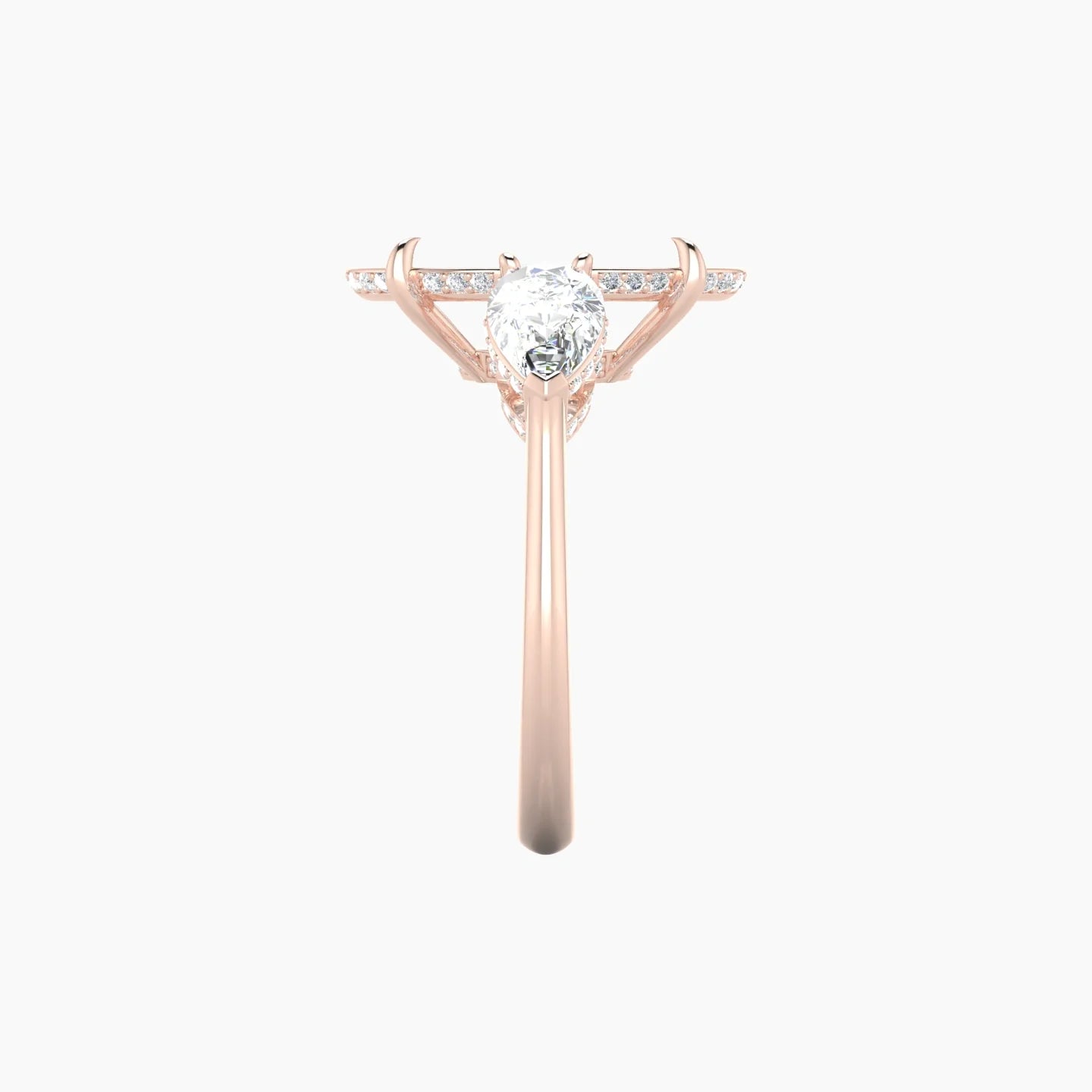 Pear Trilogy | 18k Rose Gold 5-7.99 ct Oval Cut Ring Setting