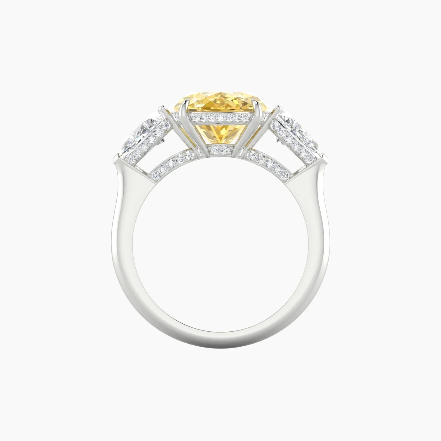 Pear Trilogy | 18k White Gold 5 ct Oval Cut Ring