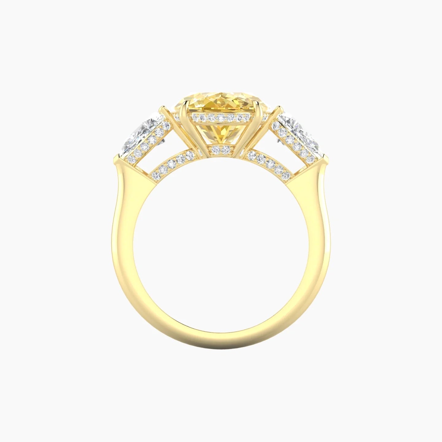 Pear Trilogy | 18k Yellow Gold 5 ct Oval Cut Ring