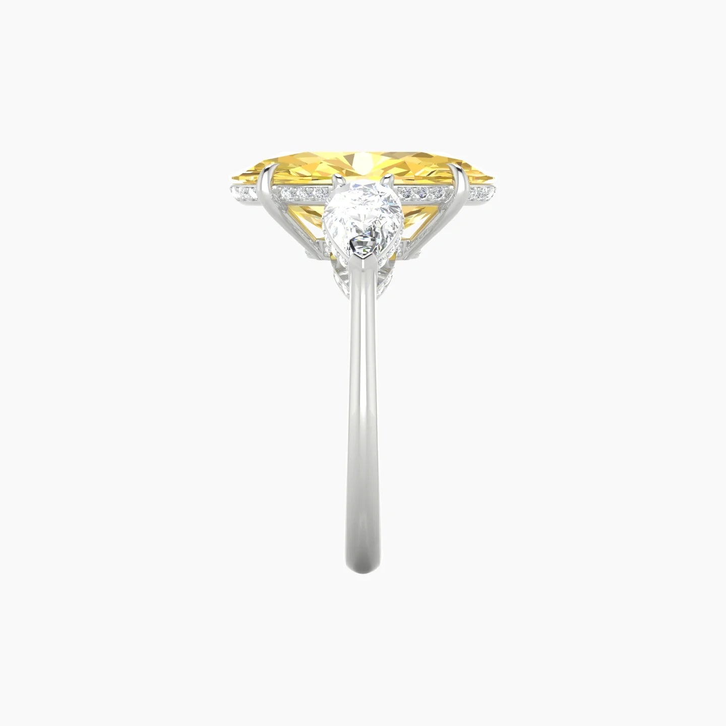 Pear Trilogy | 18k White Gold 5 ct Oval Cut Ring