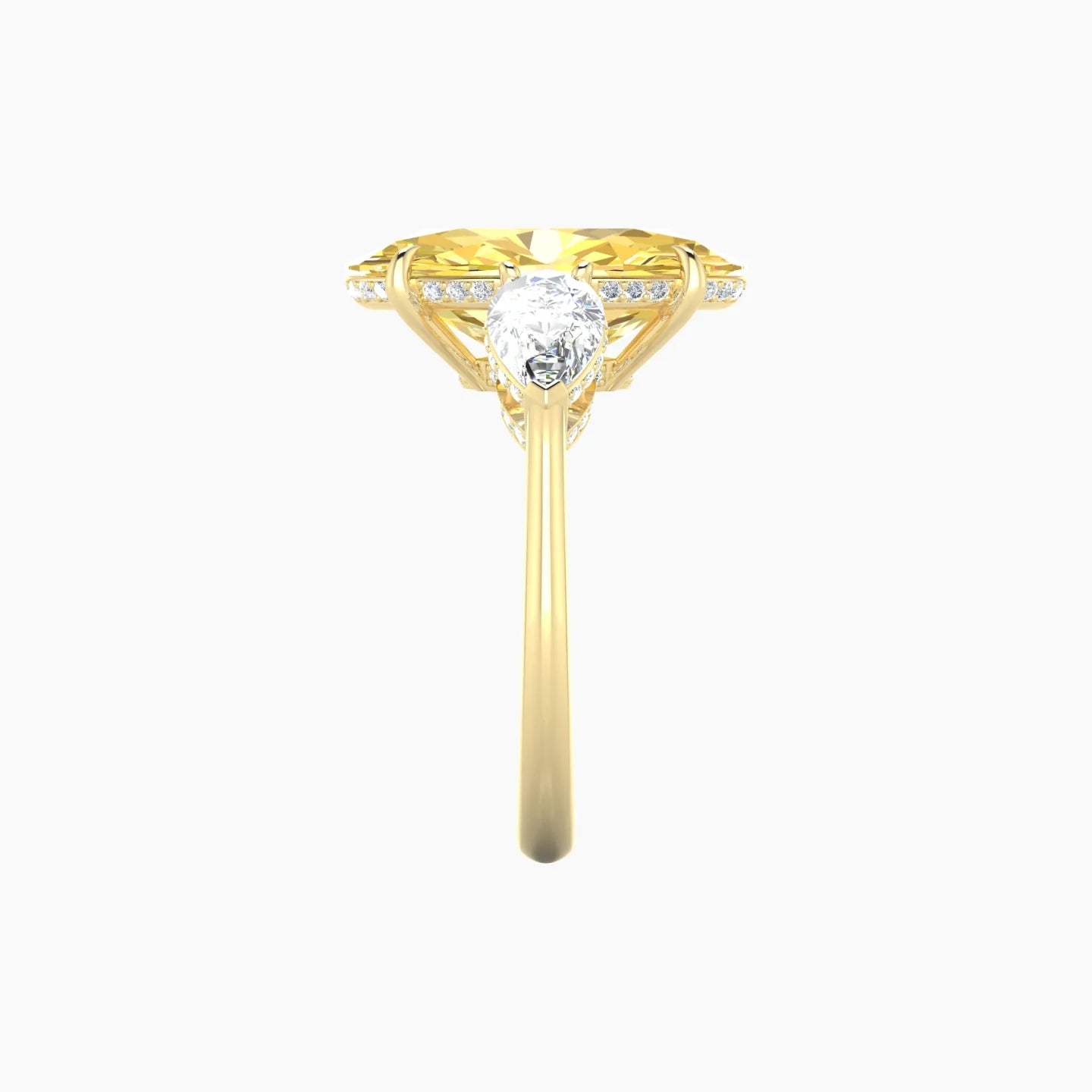 Pear Trilogy | 18k Yellow Gold 5 ct Oval Cut Ring