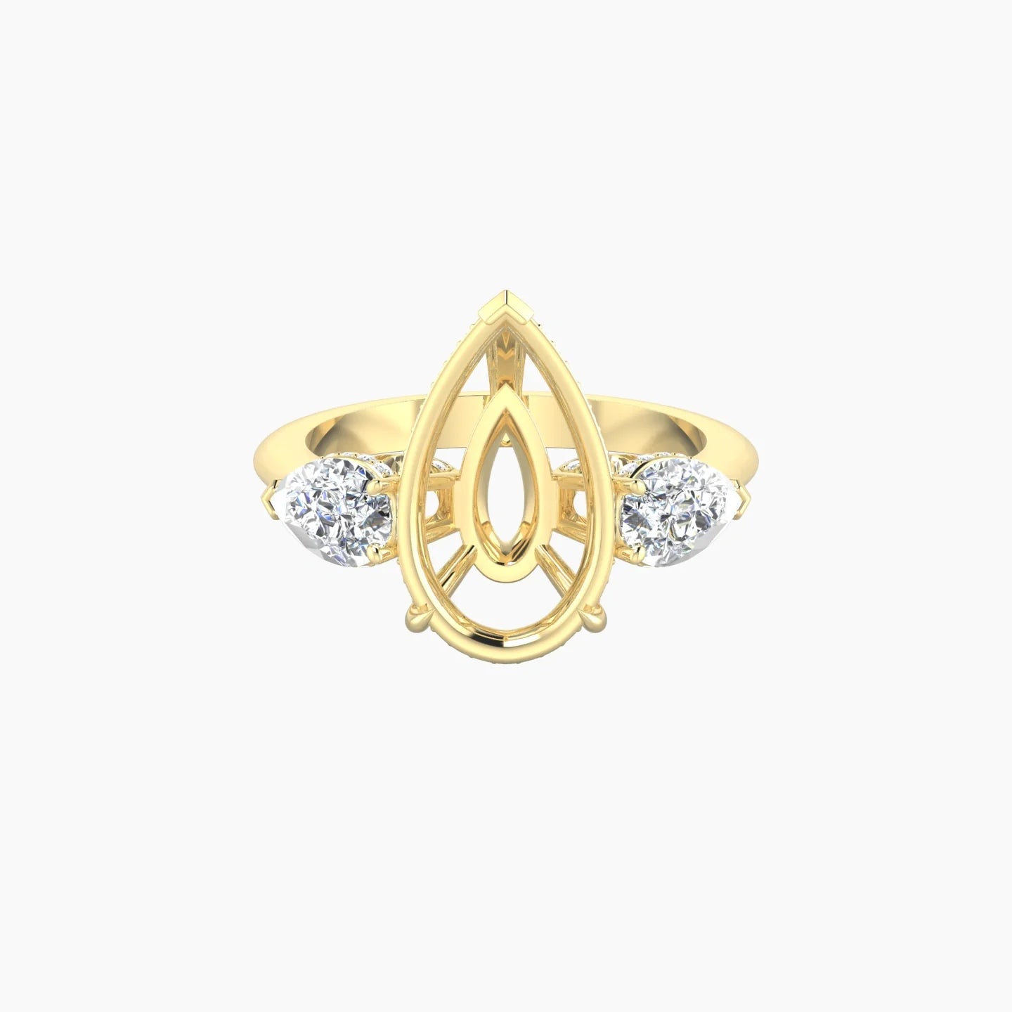 Pear Trilogy | 18k Yellow Gold 5-7.99 ct Pear Cut Ring Setting