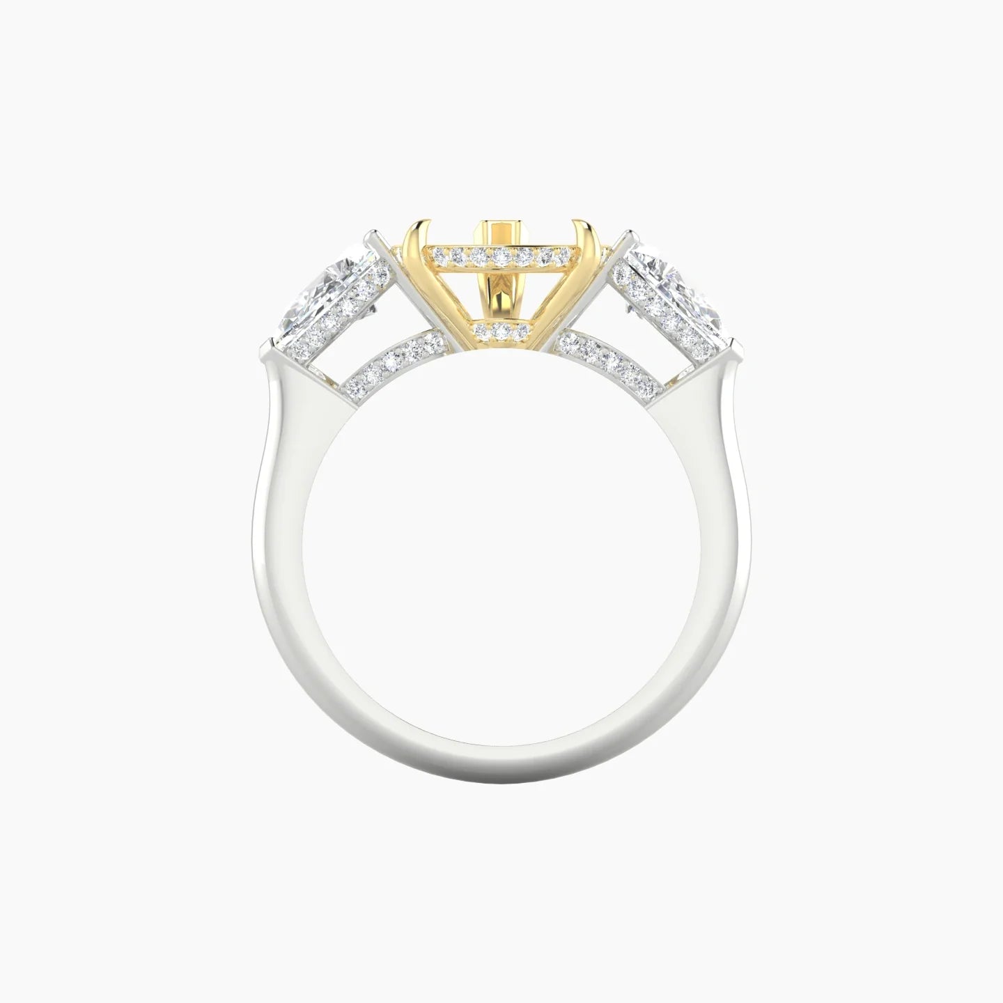 Pear Trilogy | 18k White & Yellow Gold 5-7.99 ct Pear Cut Ring Setting