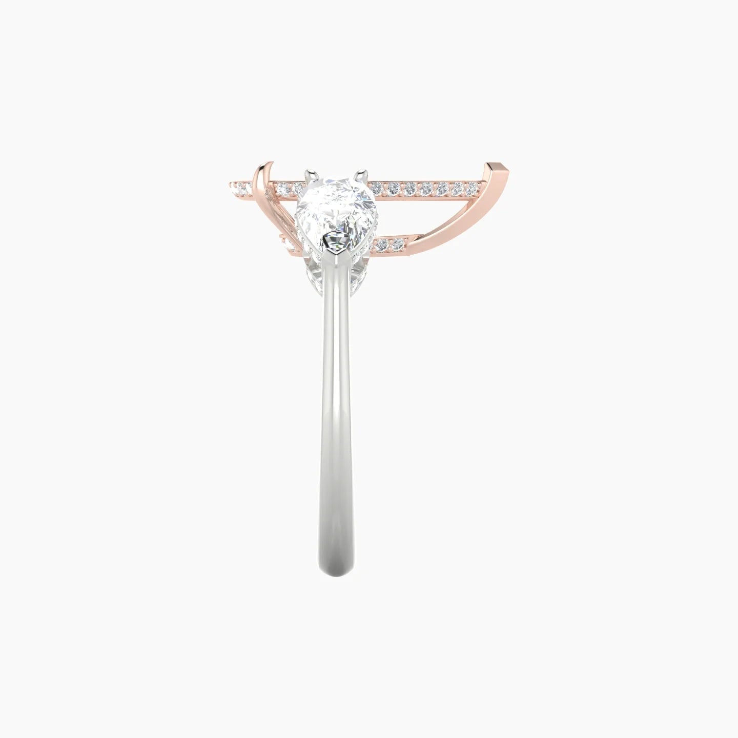 Pear Trilogy | 18k White & Rose Gold 5-7.99 ct Pear Cut Ring Setting