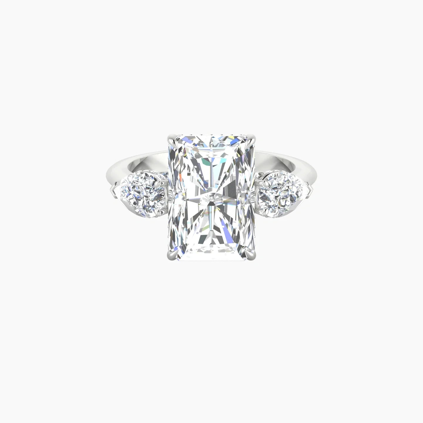 Pear Trilogy | 18k White Gold 5 ct Radiant Cut Ring