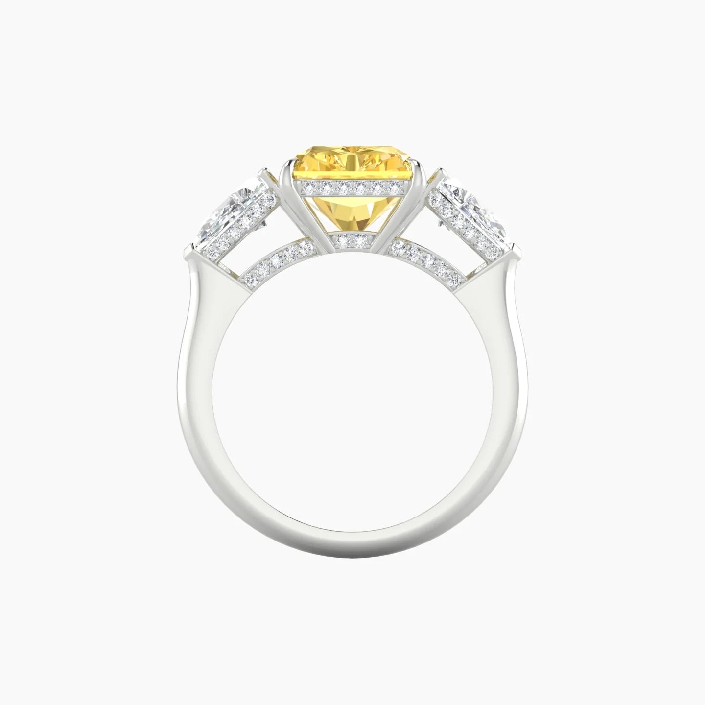 Pear Trilogy | 18k White Gold 5 ct Radiant Cut Ring