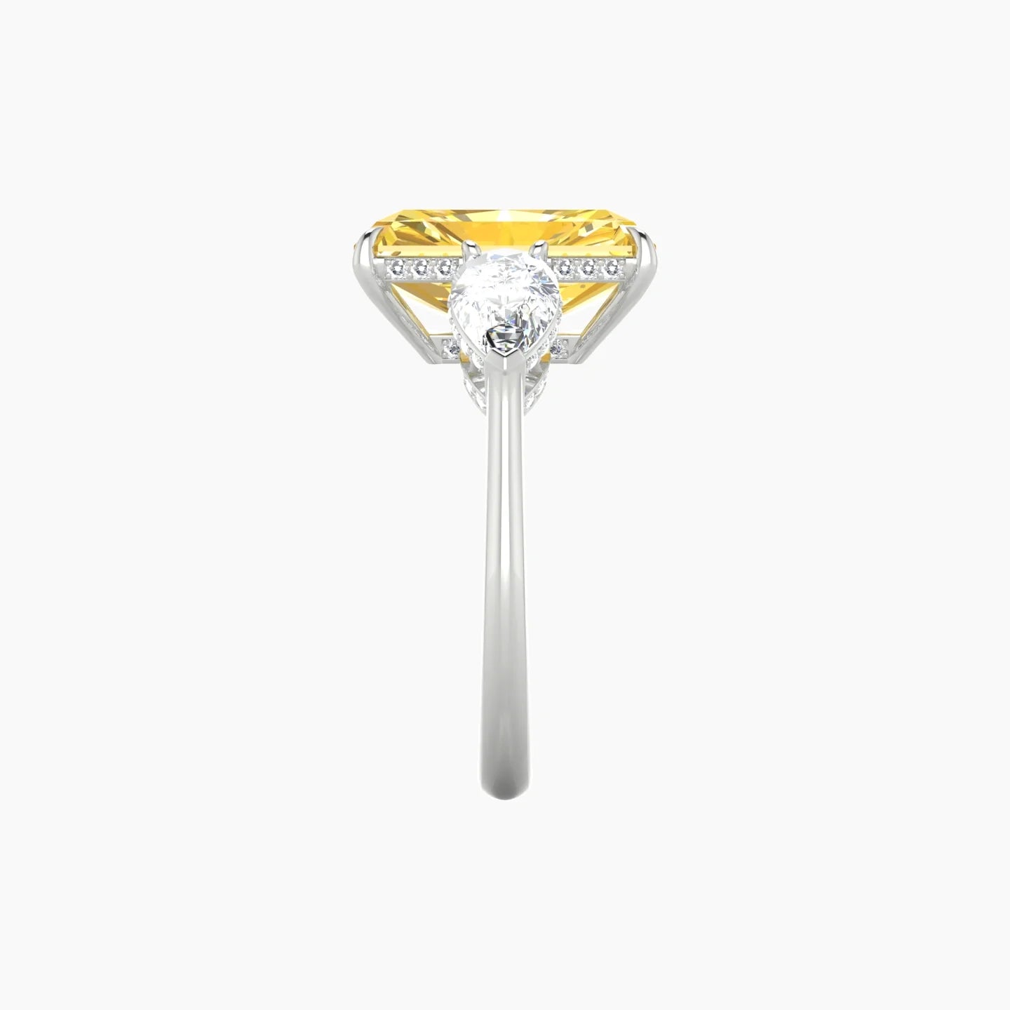 Pear Trilogy | 18k White Gold 5 ct Radiant Cut Ring